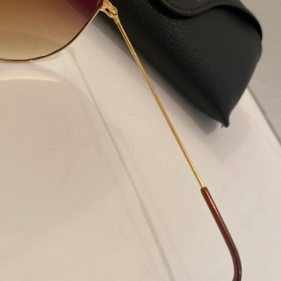 Ray Ban gold  large aviator lens sunglasses unisex - Picture 6 of 8